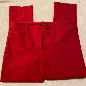 Loft red ankle length dress pants